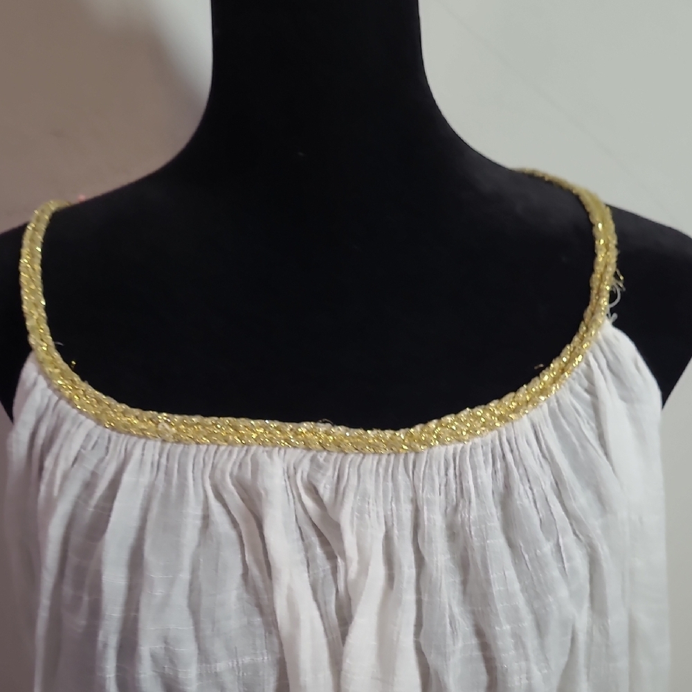 Ashley Stewart White Top with Gold Accents - Picture 4 of 9